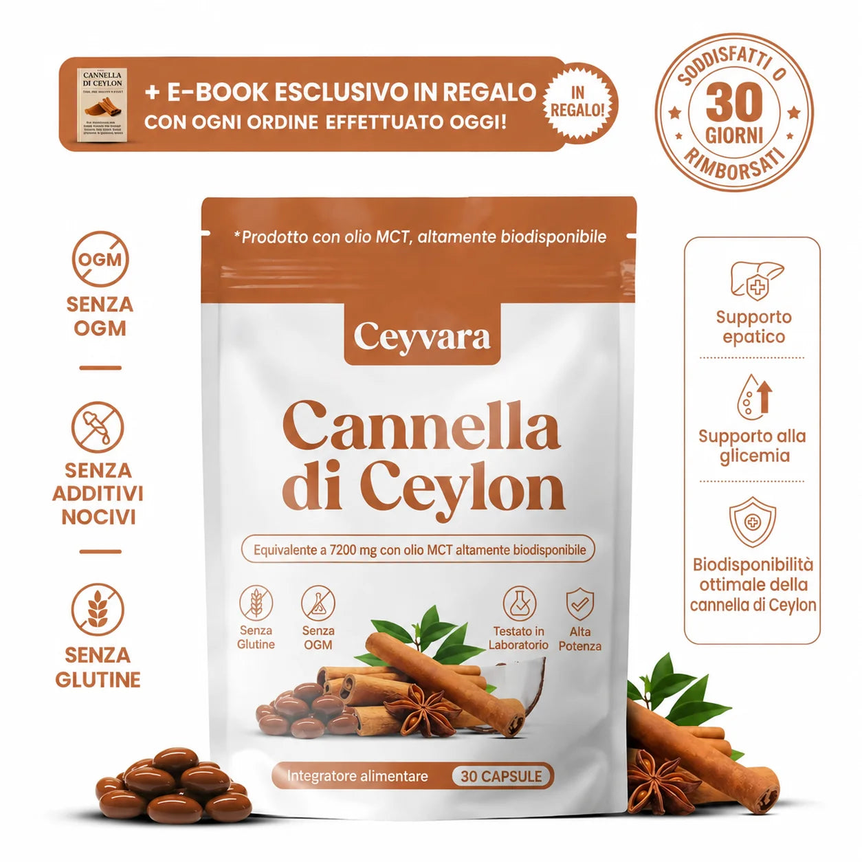 Oferta Ceyvara de canela de Ceilán con aceite MCT