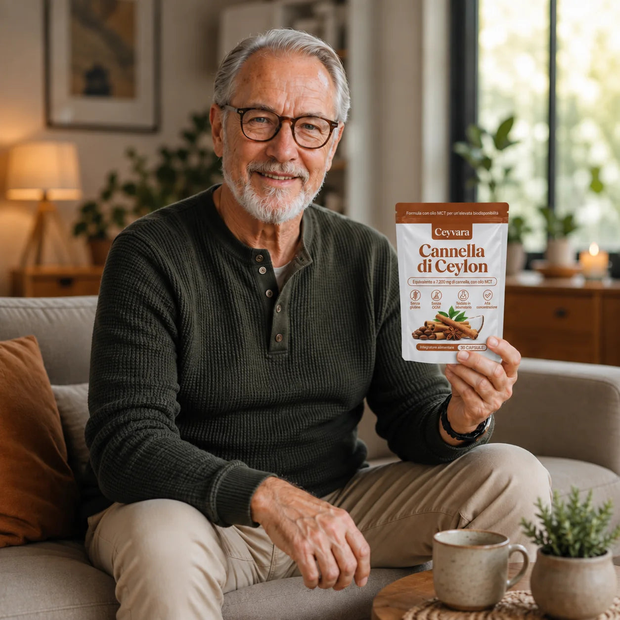 Cliente Ceyvara con el envase de canela de Ceilán